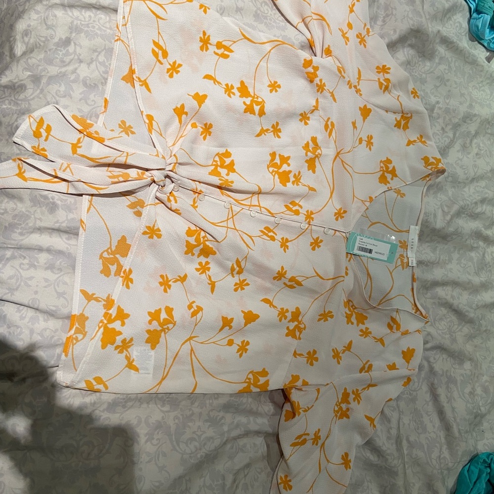 Brand new w/ tag Lush “Krisantha Tie Front Blouse” in Mustard. Medium.